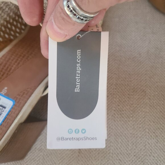 Baretraps Posture Branda Slip on Sandal Beige & Gold Size 10 New Orthotic Sole - Picture 9 of 10